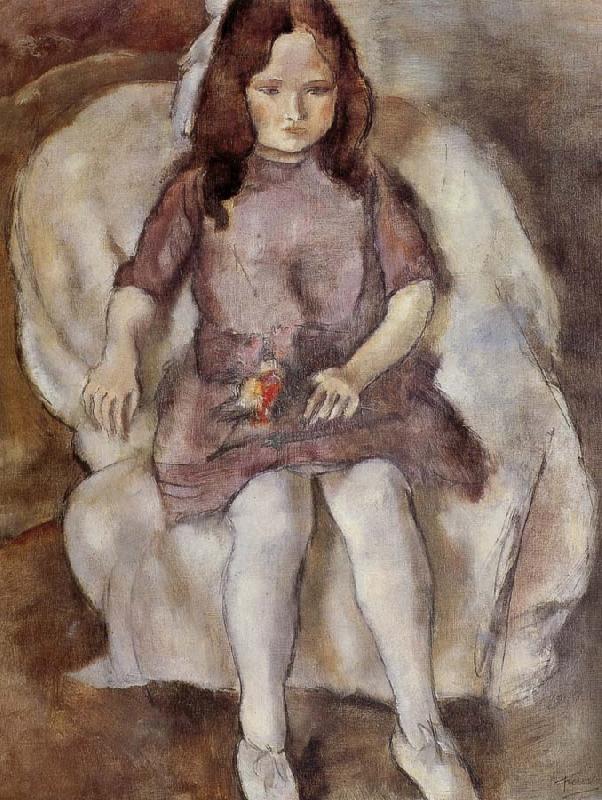 Jules Pascin The Girl holding flower oil painting image